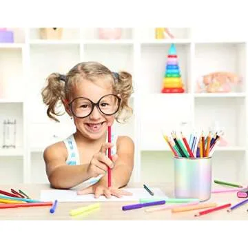 WAVEYU Cute Ceramic Pen Holder for Desk Organization