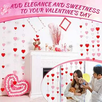 Valentine Heart Doilies Set Heart Shaped Paper Doilies Crafts red Pink White Lace Cutouts Paper for Valentine‘s Day Wedding Party Decoration(300 Pieces)