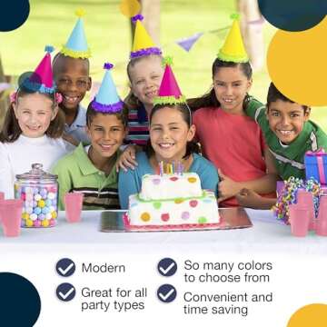 Exquisite 12 oz Pink Plastic Cups For Party 50 Pack | Pink Disposable Cups | Pink Party Cups Disposable | Plastic Party Cups Pink | 12 oz Plastic Cups Disposable | Plastic Drinking Cups