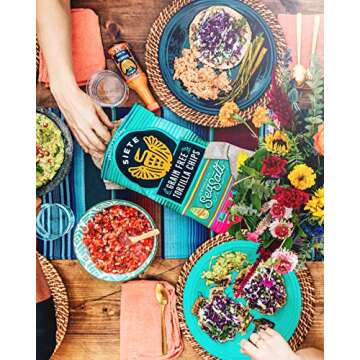 Siete Tortilla Chips | Grain free | Gluten Free Chips | Paleo & Vegan Snacks | Non GMO | Sea Salt, 5 Ounce (Pack of 6)