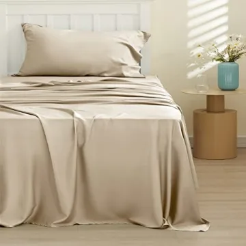 Bedsure Twin Sheets Set, Luxurious Cooling Bamboo Bedding