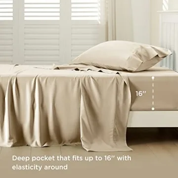 Bedsure Twin Sheets Set, Luxurious Cooling Bamboo Bedding