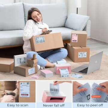 MUNBYN 4x6 Blue Thermal Shipping Labels, 500 per Stack