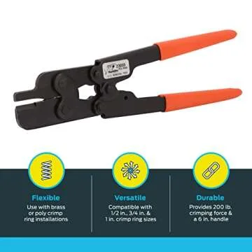 SharkBite PEX Crimp Ring Removal Tool, 1/2, 3/4 and 1 Inch Copper Crimp Rings, Orange Handles, Plumbing Fittings, 23055