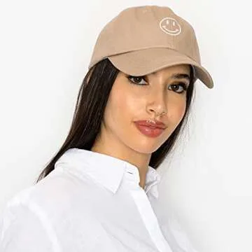 Smile Face Baseball Cap for Women - Trendy Adjustable Hat