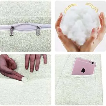 WOWMAX Wedge Pillow Headboard Dorm Headboard Twin XL Headboard Pillow Twin Bed Wedge Pillow for Headboard Bolster Pillow for Bed with Removable Cover, Grey-Beige