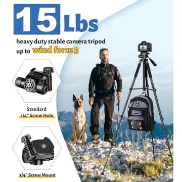 JOILCAN Tripod for Camera - 67" Heavy Duty Aluminum Tripod with Holder