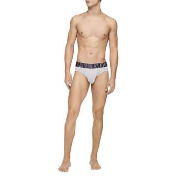 Calvin Klein Intense Power Cotton 3-Pack Hip Brief Black/Grey Heather/White - X-Large