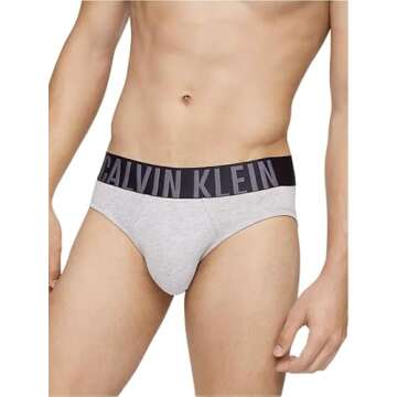 Calvin Klein Intense Power Cotton 3-Pack Hip Brief Black/Grey Heather/White - X-Large