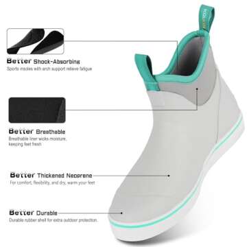 Kalkal Women's Deck Boots - Stylish Waterproof Ankle Boots for Outdoor Adventures