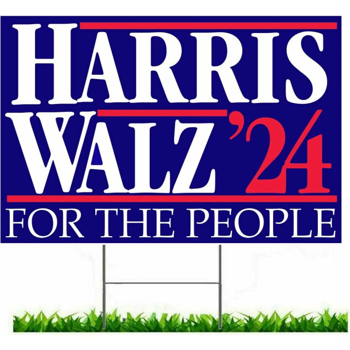 Kamala Harris Tim Walz 2024 Yard Sign for Democracy
