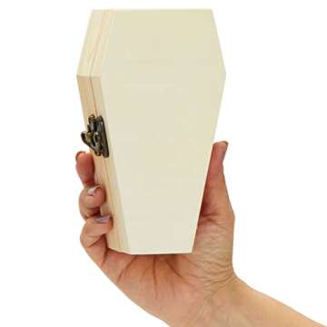 Bright Creations 6 Pack Unfinished Wood Coffin Box with Hinged Lids, Coffin Decor, Mini Wooden Boxes for Crafts, Halloween Party Favors and Decorations (6.1 x 3.5 x 1.8 in)