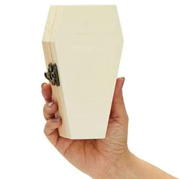 Bright Creations 6 Pack Unfinished Wood Coffin Box with Hinged Lids, Coffin Decor, Mini Wooden Boxes for Crafts, Halloween Party Favors and Decorations (6.1 x 3.5 x 1.8 in)