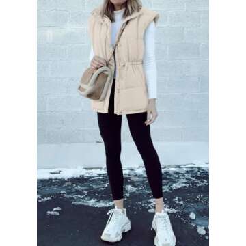 BTFBM Women's Casual Outerwear Vest for Winter Fashion