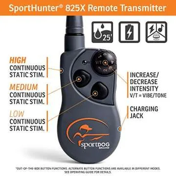 SportDOG Brand SportHunter 825X Dog Training Shock Collar with Remote, 1/2 Mile Range Waterproof Dog E-Collar, Submersible up to 25 Ft, Rechargeable Training Collar with Shock, Vibrate and Tone
