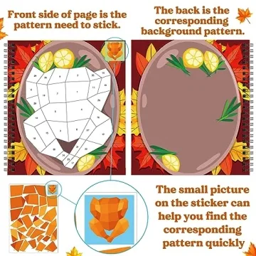Thanksgiving Craft Sticker Paint Books for Kids Ages 4-8