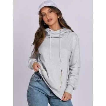 Chic ANRABESS Cowl Neck Hoodie for Women & Teen Girls
