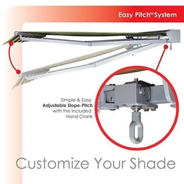 ADVANING Classic Series 10'X8' Electric Retractable Awning, 100% Acrylic UV+ Sun Shade Canopy, Green w/Beige Stripes, EA1008-A230H