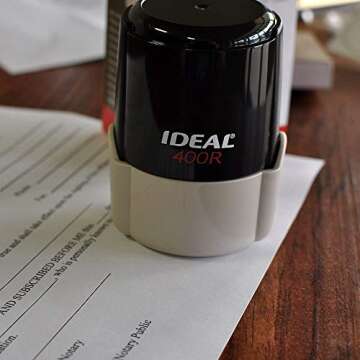 Custom Logo Double Round Border Stamp - 3 Lines of Text - Self-Inking Stamper - Rubber Personalized ...