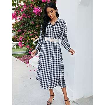 Sopliagon Women Cotton and Linen Shirt Dress Casual Loose Maxi Dresses