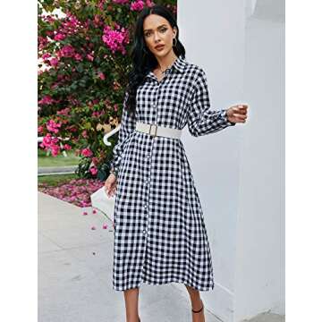 Sopliagon Women Cotton and Linen Shirt Dress Casual Loose Maxi Dresses