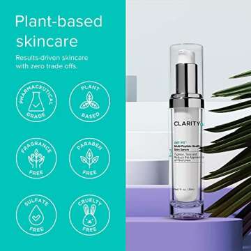 ClarityRx Get Fit Multi-Peptide Healthy Skin Serum, Natural Plant-Based Anti-Aging Treatment for Fine Lines & Wrinkles (1 fl oz)