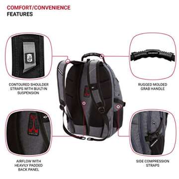SwissGear 5977 ScanSmart Laptop Backpack, Grey, 17-Inch