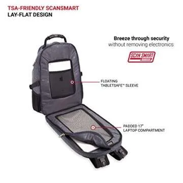 SwissGear 5977 ScanSmart Laptop Backpack, Grey, 17-Inch
