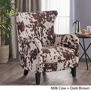 Contemporary Velvet Club Chair with Unique Cow Print