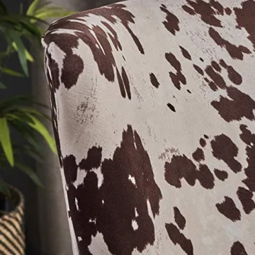 Contemporary Velvet Club Chair with Unique Cow Print
