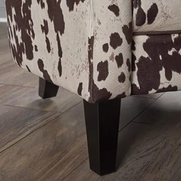 Contemporary Velvet Club Chair with Unique Cow Print