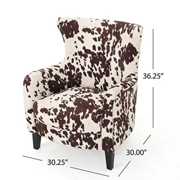 Contemporary Velvet Club Chair with Unique Cow Print