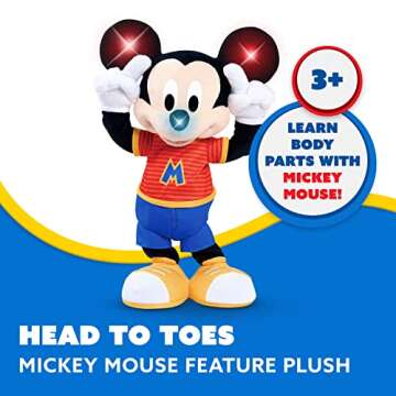 Disney Junior Mickey Mouse Head to Toes Plush with Motion, Sounds, Phrases, Officially Licensed Kids...