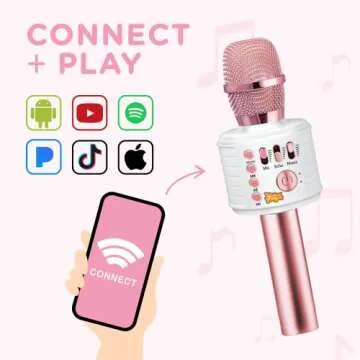 Move2Play, Kids Karaoke Microphone | Includes Bluetooth & Pre-Loaded Songs |Gift & Birthday Present | Toy for all Ages 2, 3, 4, 5, 6+ Year Old Girls, Boys & Toddlers