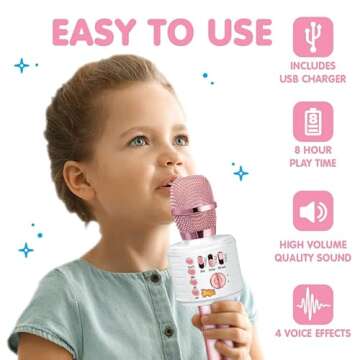 Move2Play, Kids Karaoke Microphone | Includes Bluetooth & Pre-Loaded Songs |Gift & Birthday Present | Toy for all Ages 2, 3, 4, 5, 6+ Year Old Girls, Boys & Toddlers