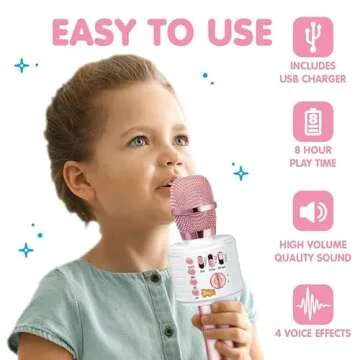 Move2Play, Kids Karaoke Microphone | Includes Bluetooth & Pre-Loaded Songs |Gift & Birthday Present | Toy for all Ages 2, 3, 4, 5, 6+ Year Old Girls, Boys & Toddlers
