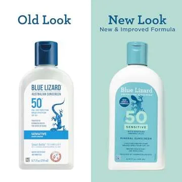 Blue Lizard SENSITIVE Mineral Sunscreen with Zinc Oxide, SPF 50+, Water Resistant, UVA/UVB Protection with Smart Bottle Technology - Fragrance Free, 8.75 oz.