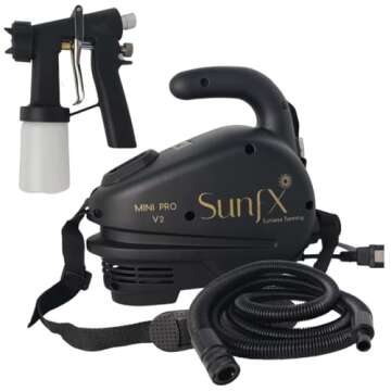 SunFX Professional Spray Tan HVLP Sunless Tanning System | Pro Mini V2 Tanning Machine Airbrush | Mo...