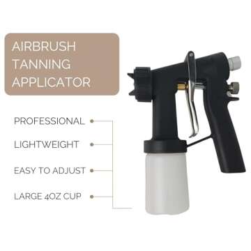 SunFX Professional Spray Tan HVLP Sunless Tanning System | Pro Mini V2 Tanning Machine Airbrush | Mobile or Salon Use | Solution Pack | Accessories
