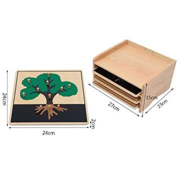 Adena Montessori Botany Puzzle Cabinet with 3 Puzzles Included