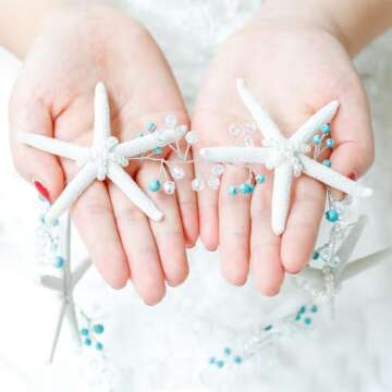 Easedaily Starfish Bride Wedding Hair Vine for Beach Weddings