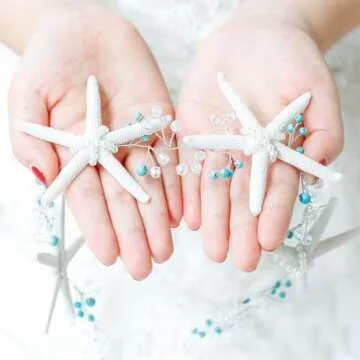 Easedaily Starfish Bride Wedding Hair Vine for Beach Weddings
