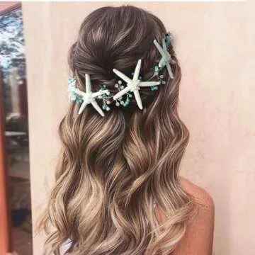 Easedaily Starfish Bride Wedding Hair Vine for Beach Weddings