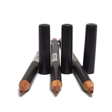Italia Deluxe 3 PCS of Ultra Fine Eye liner Pencil Lip Eyeliner Set Pick Color + Free ZipBag (1033 Natural Brown [3pcs])