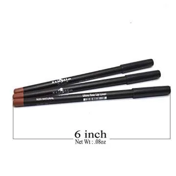 Italia Deluxe 3 PCS of Ultra Fine Eye liner Pencil Lip Eyeliner Set Pick Color + Free ZipBag (1033 Natural Brown [3pcs])