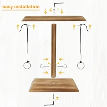 Handmade Wooden Ring Toss Game for Adults & Kids Fun