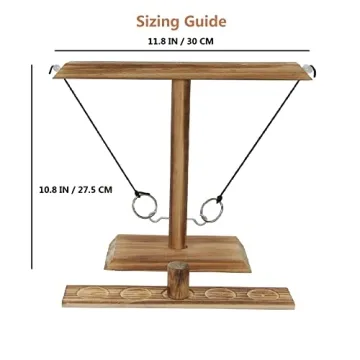 Handmade Wooden Ring Toss Game for Adults & Kids Fun