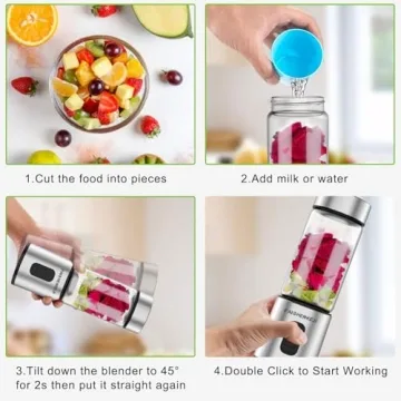 USB Rechargeable Glass Portable Blender for Smoothies