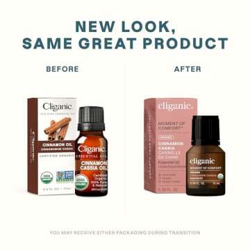 Cliganic Organic Cinnamon Cassia Essential Oil, 100% Pure Natural Undiluted, for Aromatherapy | Non-...