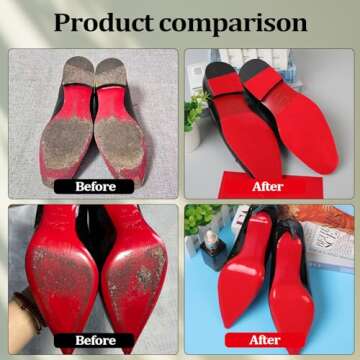 GQTJP 39 in Red Bottom Shoe Protector for Women, Self-Adhesive Christian Louboutin Sole Protector, Red Bottom Heels Guard, Non-Slip Shoe Sole Protector Replacement for Louboutin Shoes(5 in * 39 in)